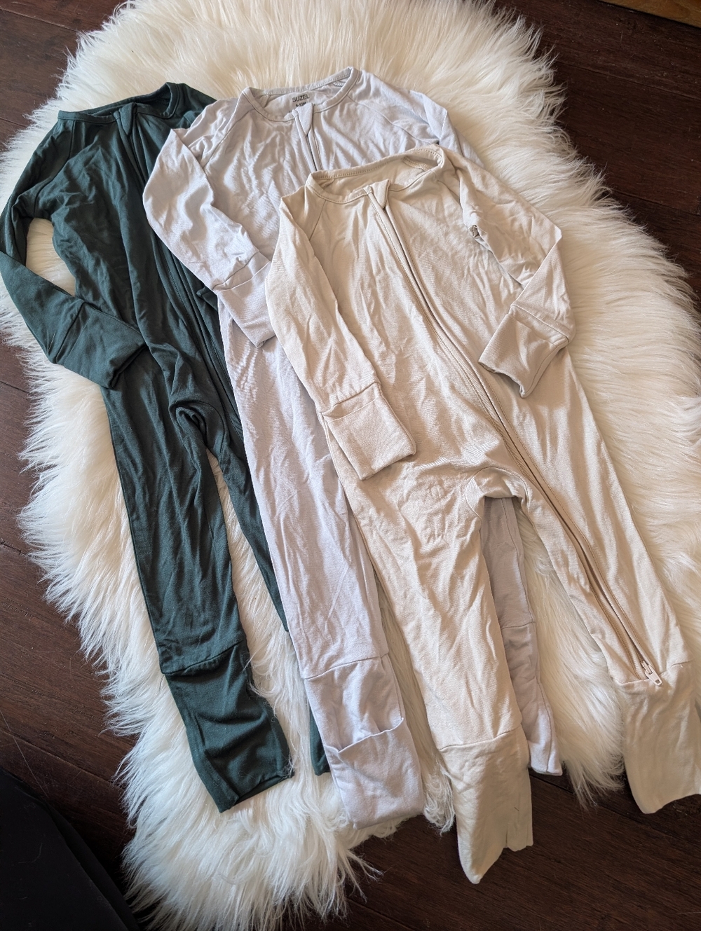 Bundle! 3 Bamboo Sleepers, Lou Lou Swaddle Neutral Baby Zipper Sleepers Suzel - Picture 3 of 6